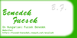benedek fucsek business card